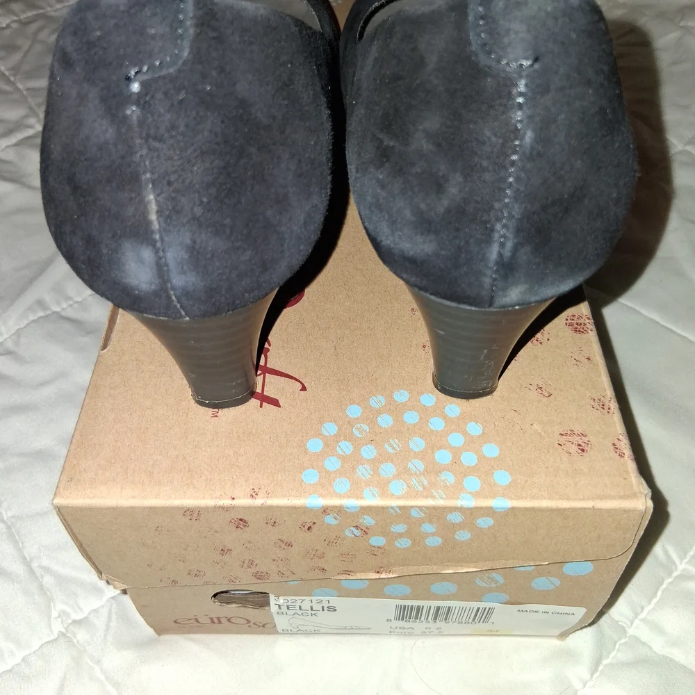 Eurosoft by SAS Women's Black Suede Heels